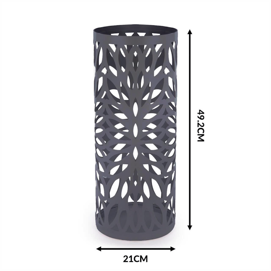 Round Metal Umbrella Stand in Grey | M&W	