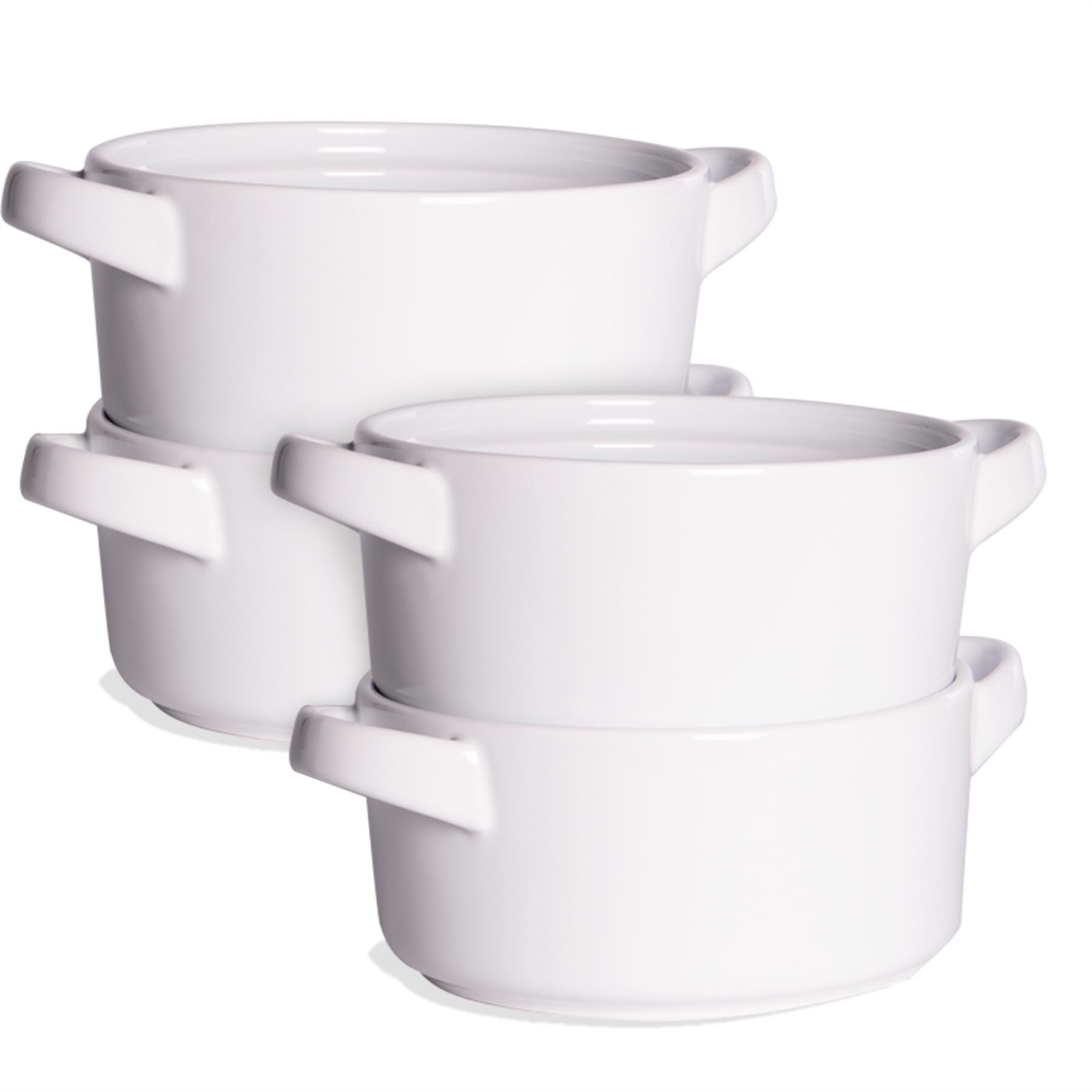 Soup Bowls with Handles - Set of 4 | M&W	