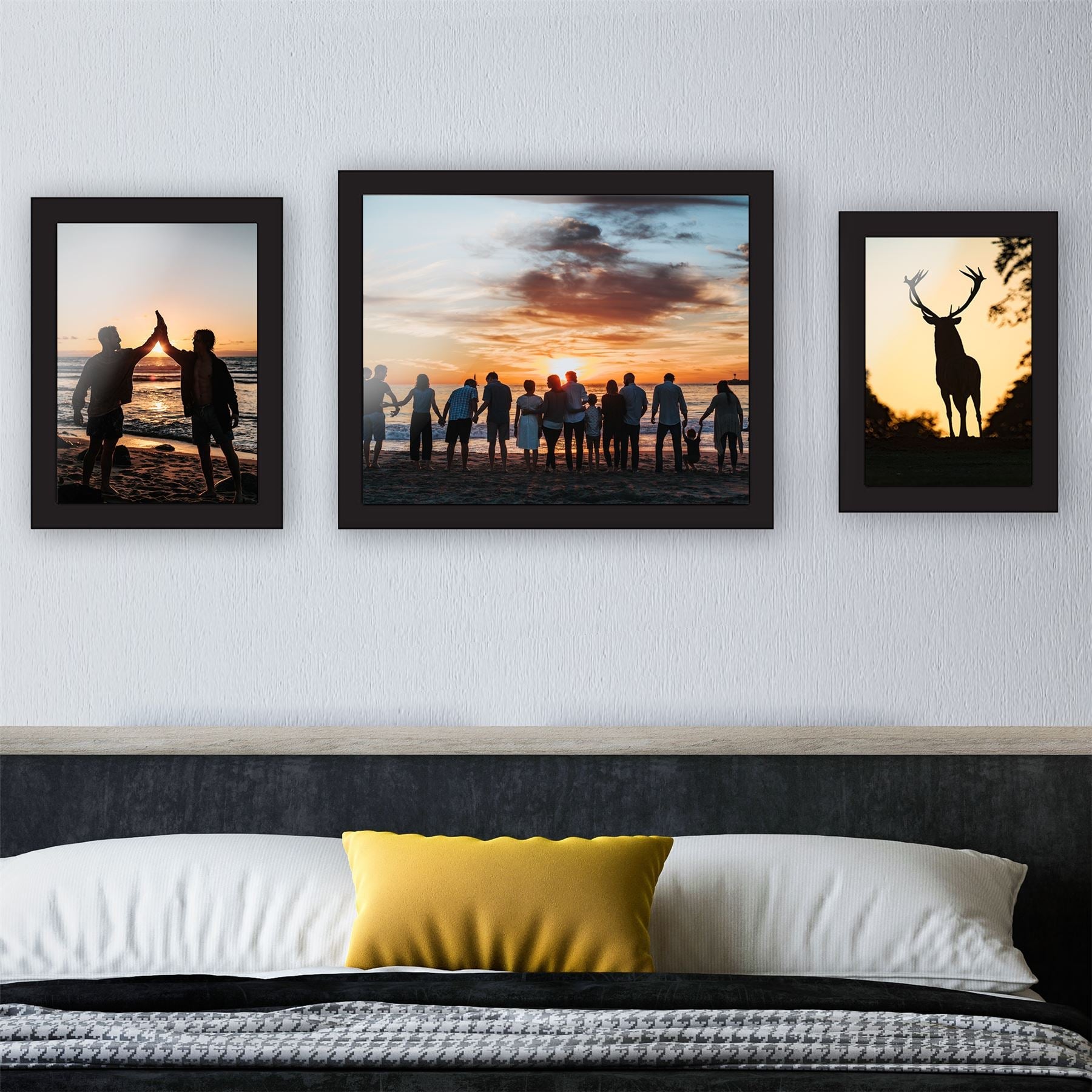 Assorted Photo Frames - Set of 10 Black | M&W	