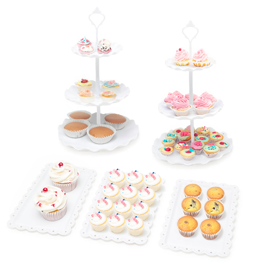 Round Cake Stand & Appetiser Tray Set | Pukkr	