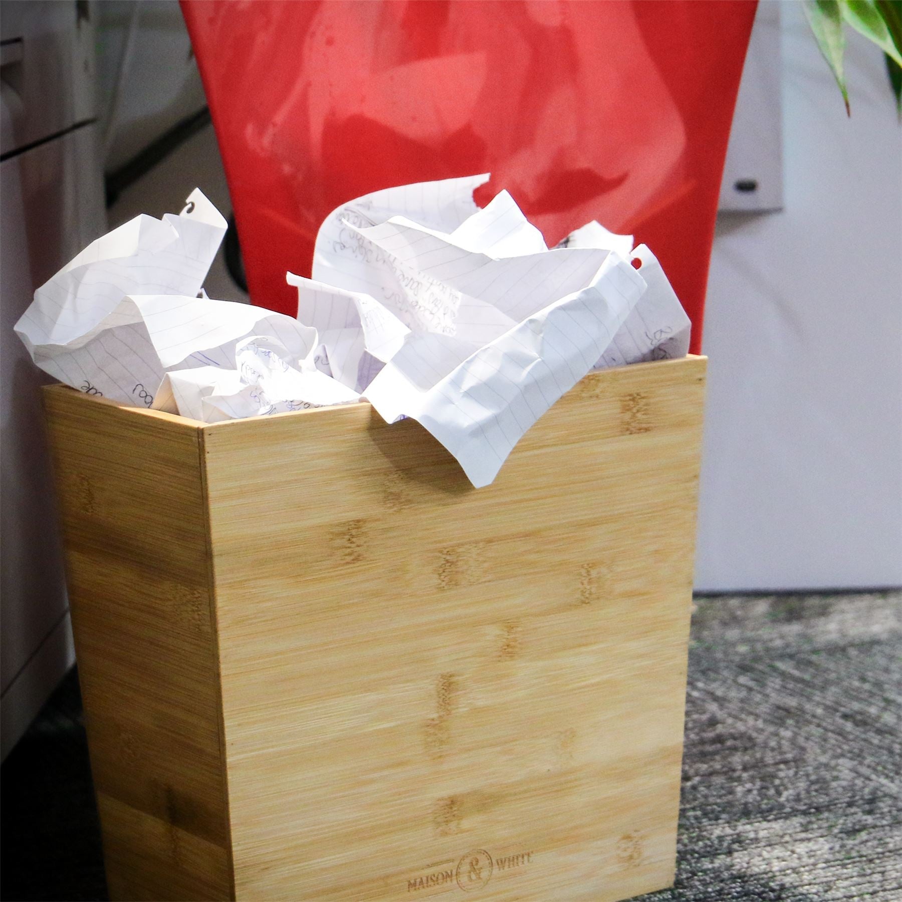 Bamboo Waste Paper Bin | M&W	