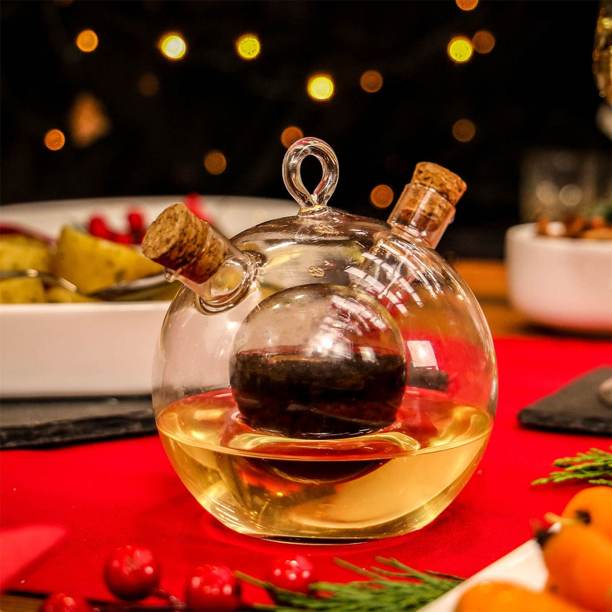 2 In 1 Oil & Vinegar Glass Dispenser Cruet | M&W	