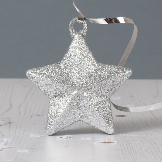Silver Glitter Star Balloon Weight