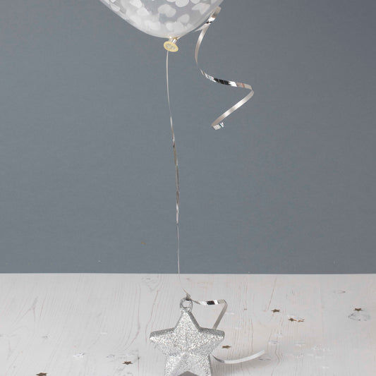 Silver Metallic Curling Balloon Ribbon