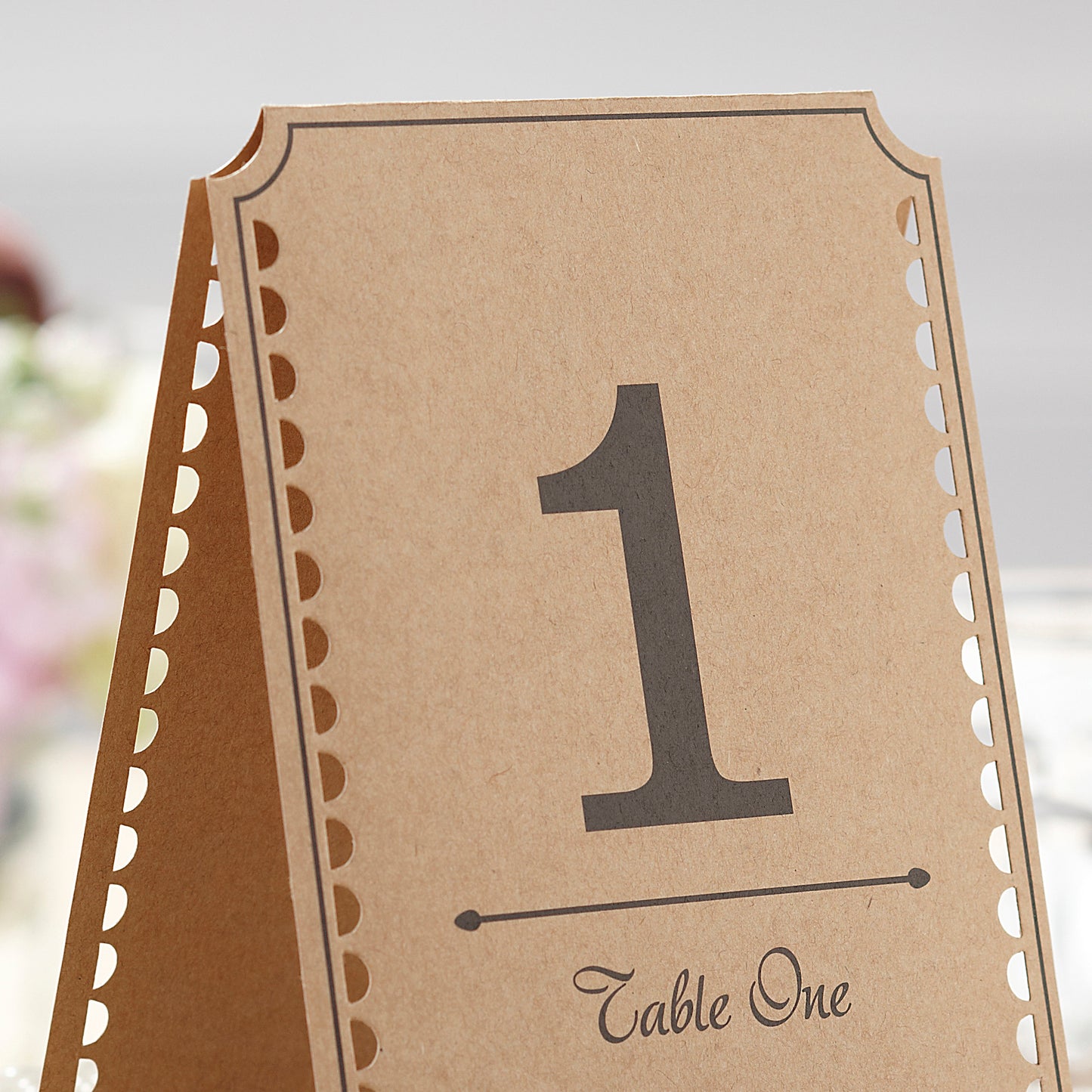 Brown Kraft Table Numbers - Vintage Affair