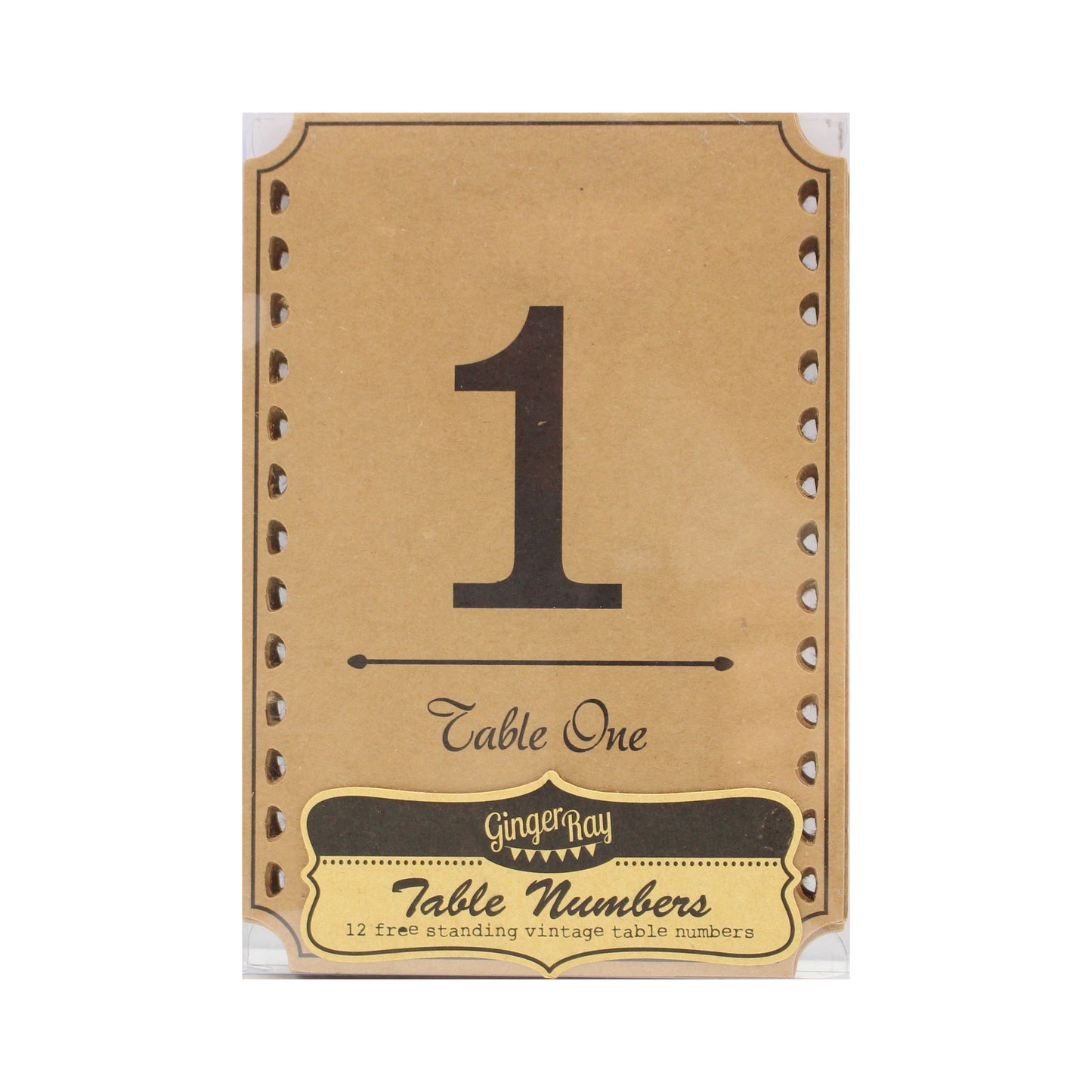 Brown Kraft Table Numbers - Vintage Affair