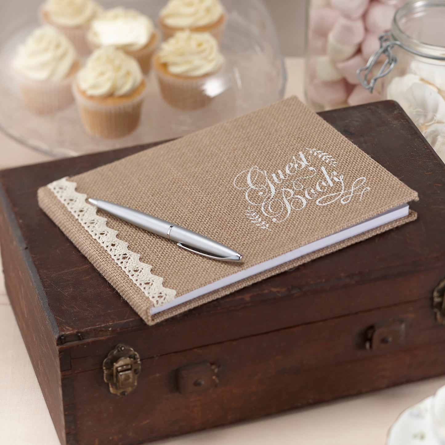 Hessian Burlap Guest Book - Vintage Affair