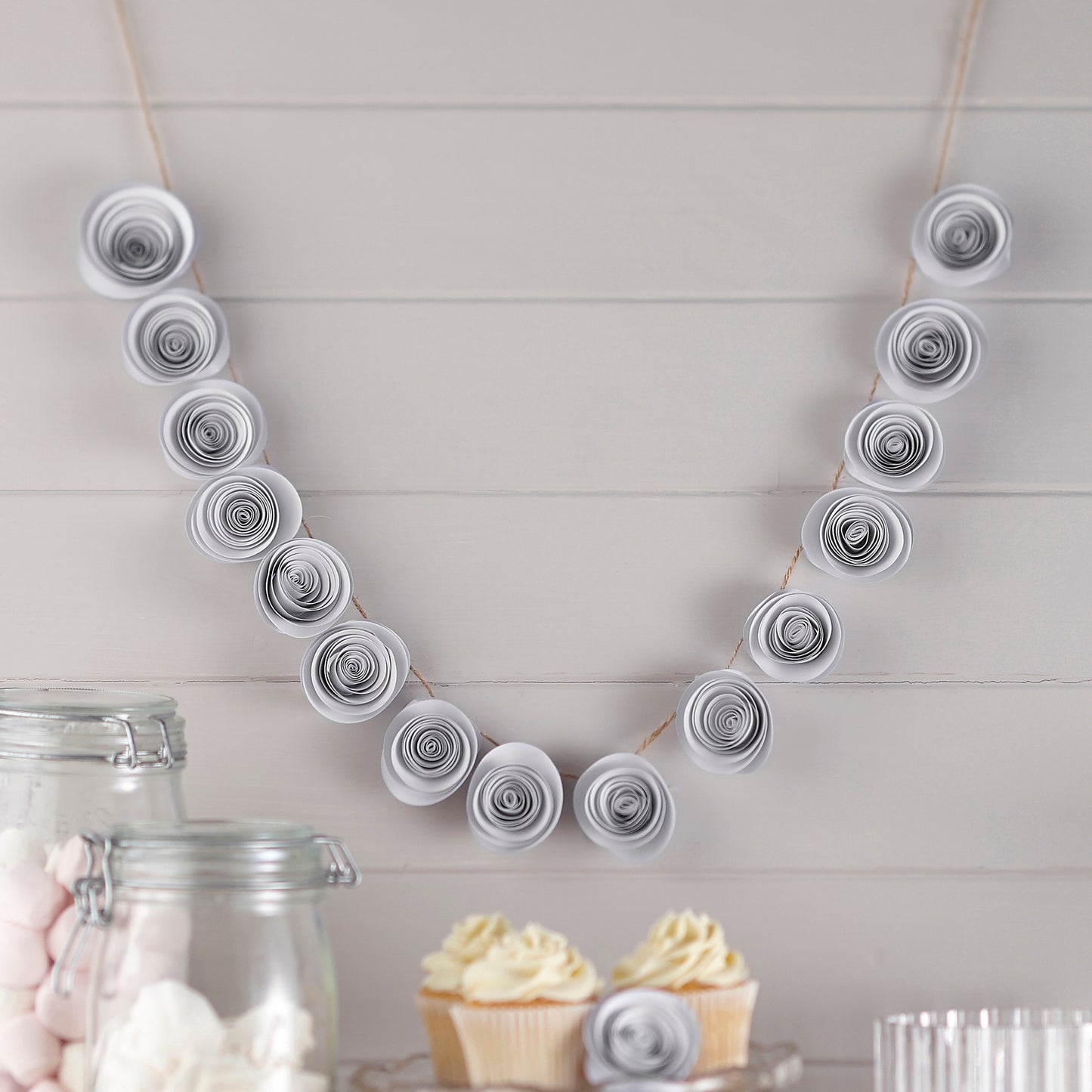 White Paper Flower Garland