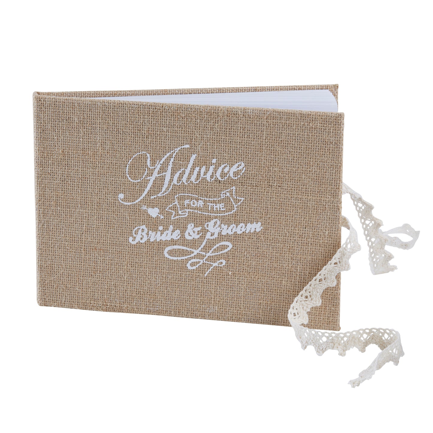 Advice for the Bride & Groom Hessian Burlap Book - Vintage Affair
