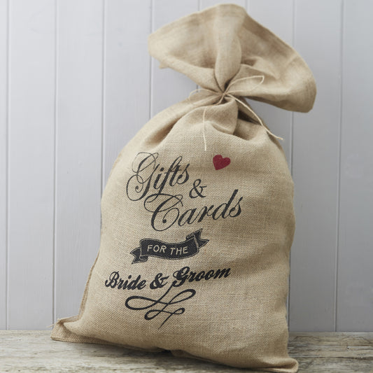 Hessian Burlap Cards Wedding Sack - Vintage Affair