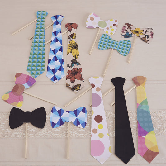 Ties & Bowties Photo Booth Party Props - Vintage Affair