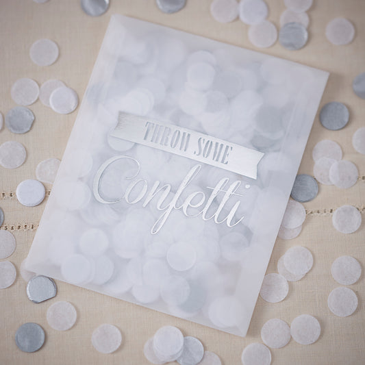 Tissue Confetti Envelopes - Silver - Vintage Affair
