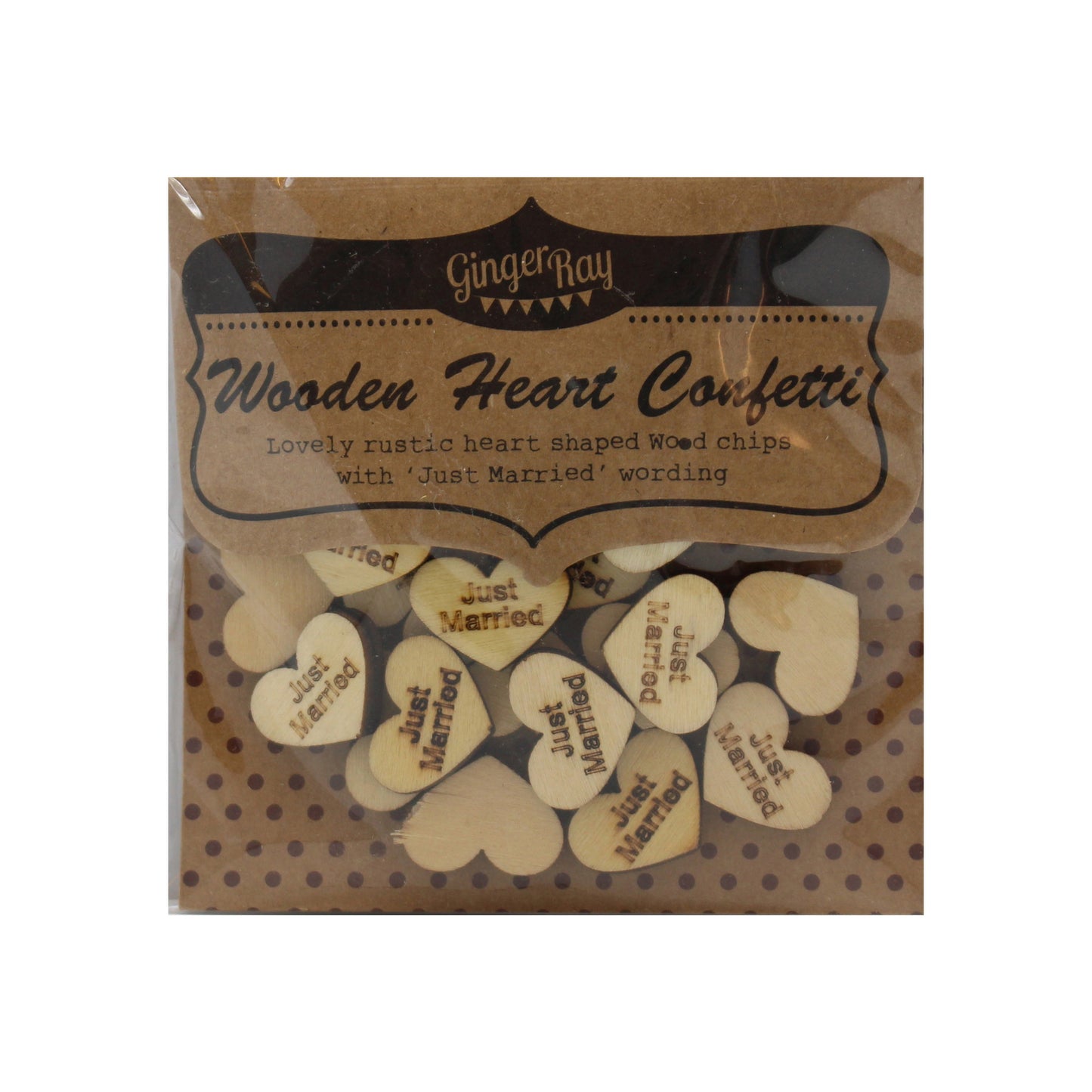 Heart Wood Confetti "Just Married" - Vintage Affair