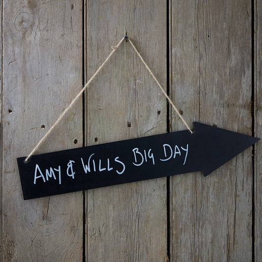 Wooden Chalkboard Arrow Sign
