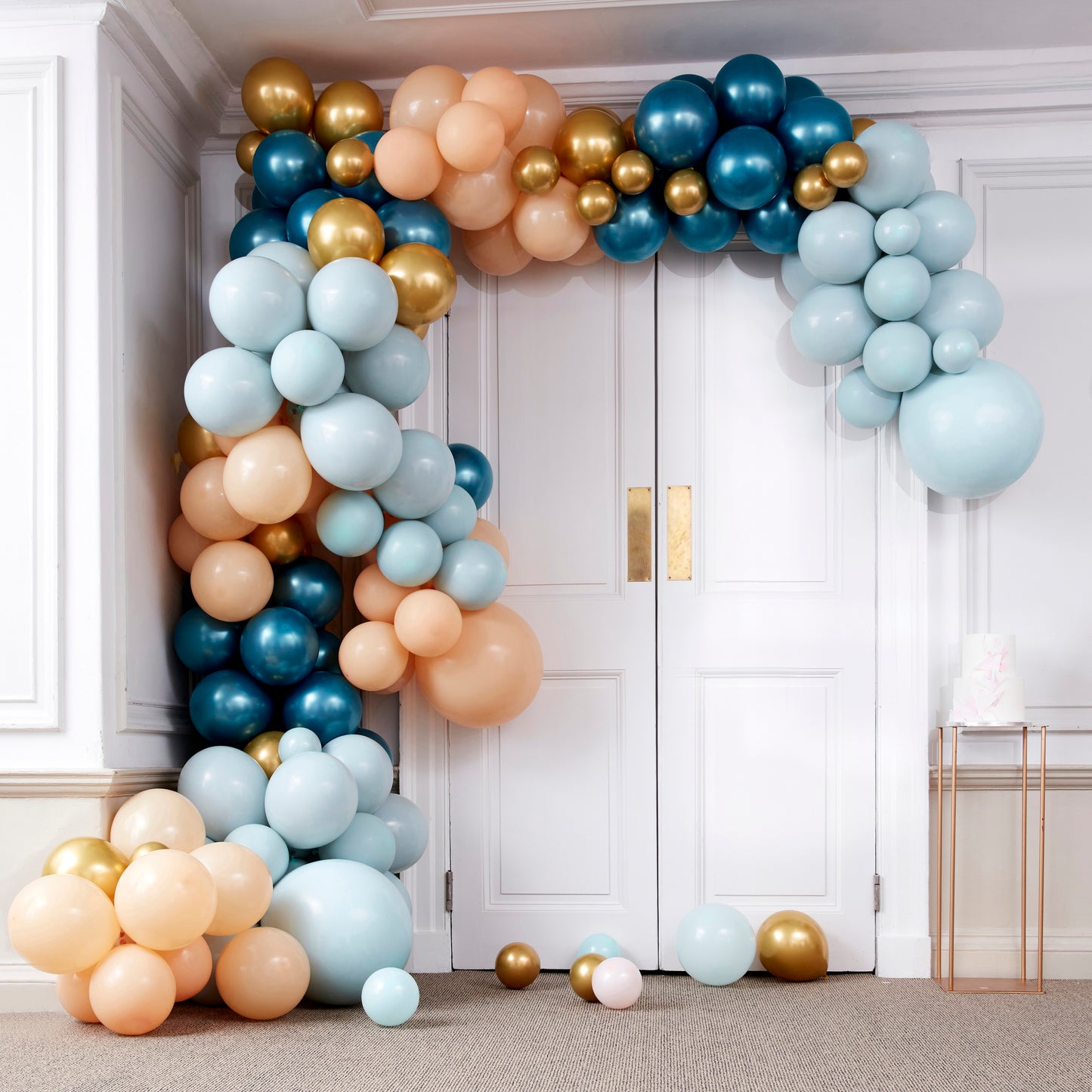 Luxe Teal and Gold Chrome Balloon Arch Kit