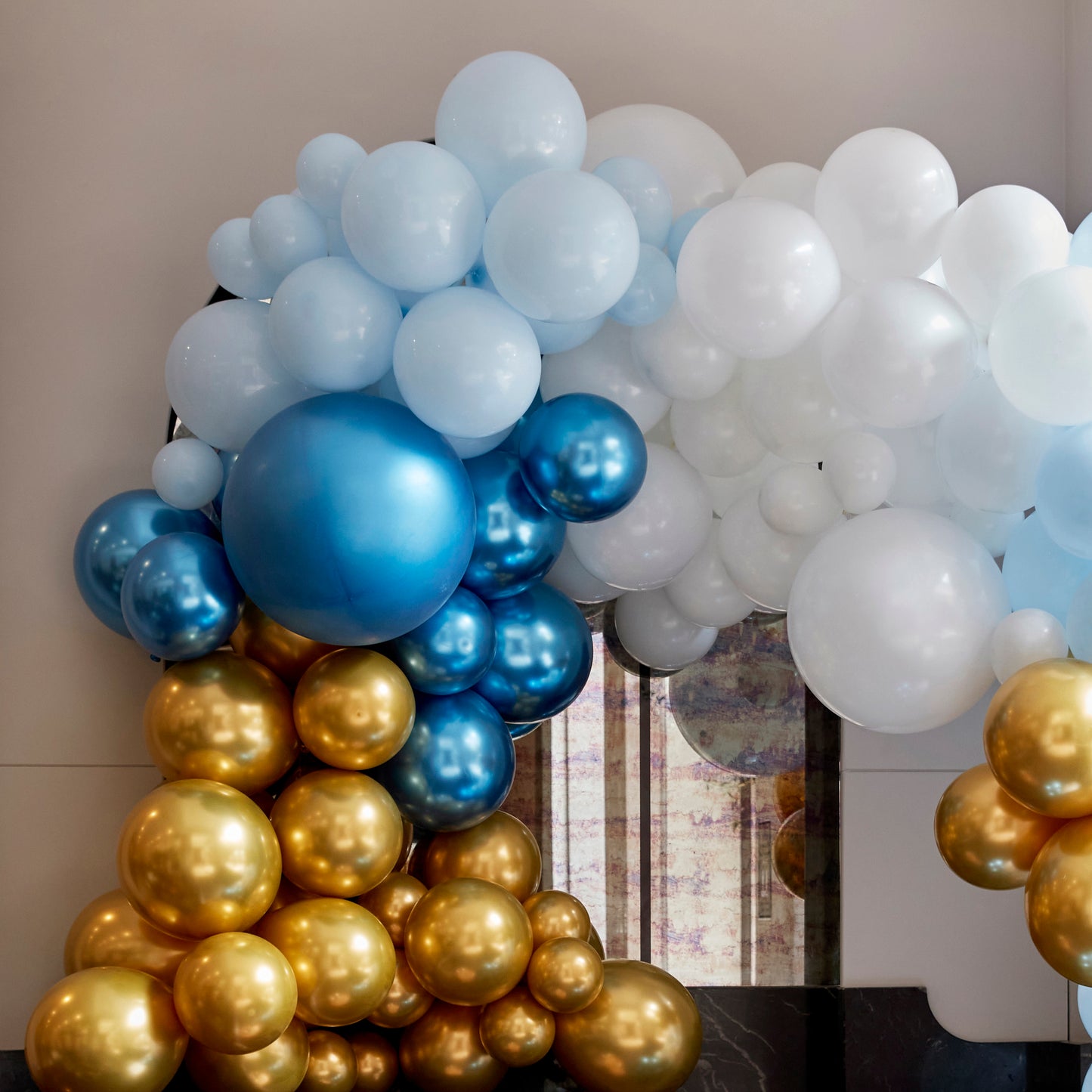 Luxe Blue and Gold Balloon Arch Kit