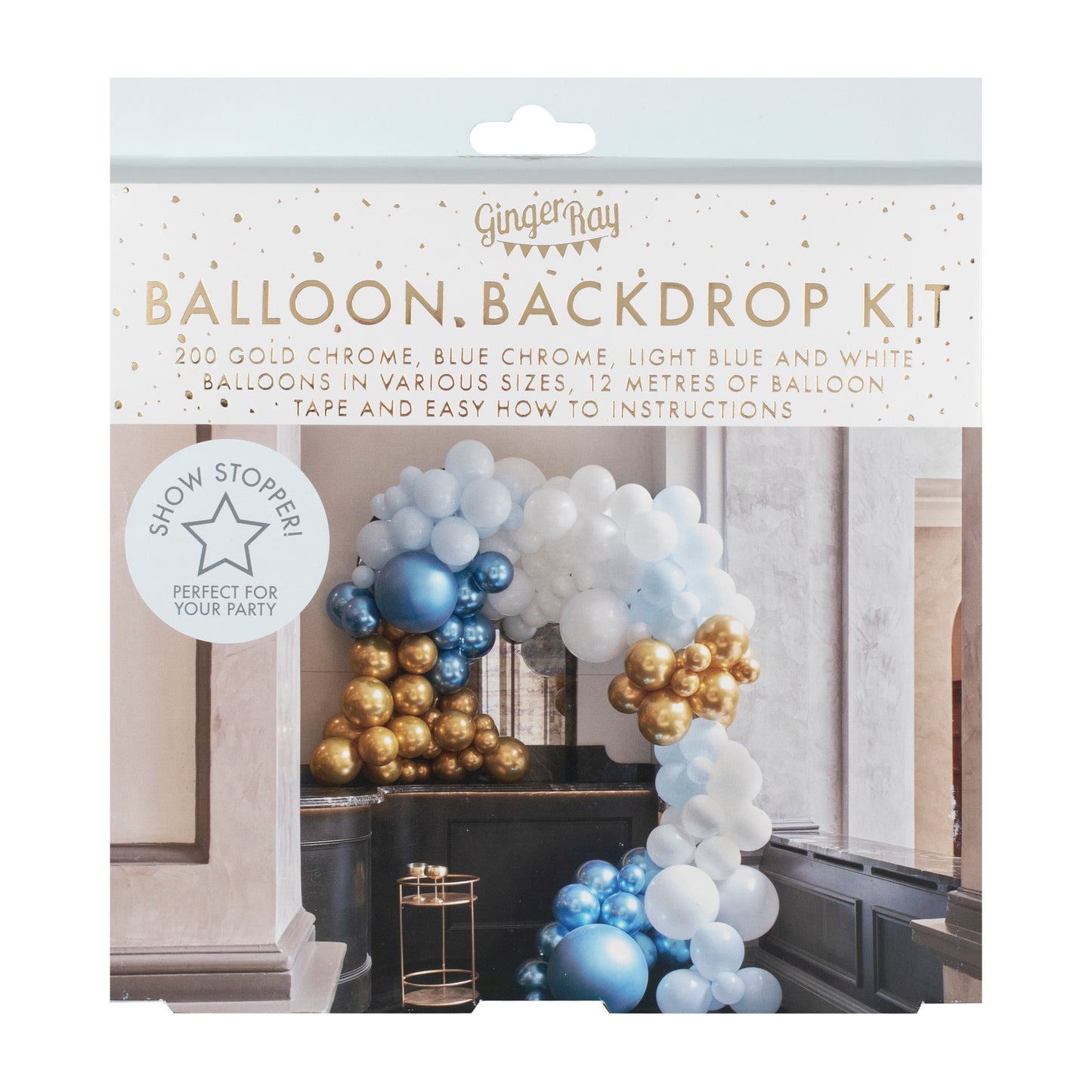 Luxe Blue and Gold Balloon Arch Kit