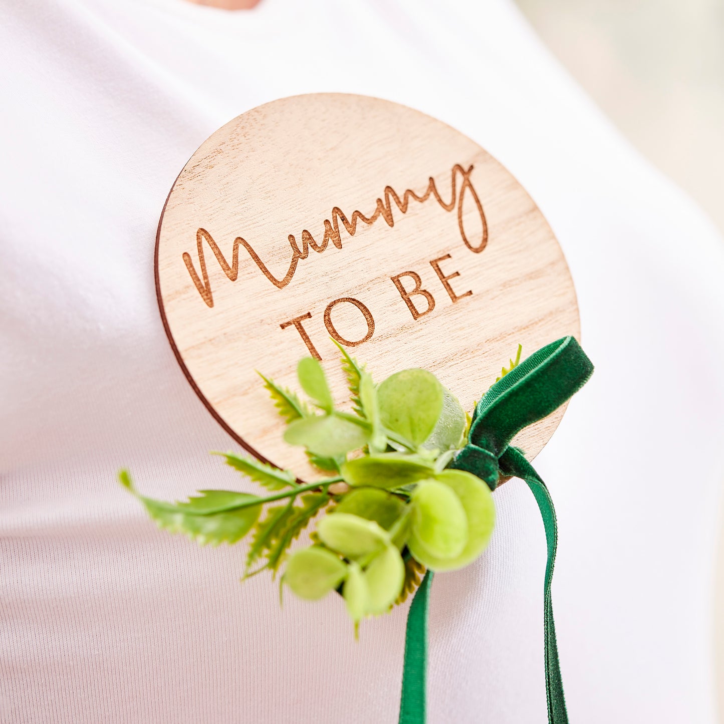 Wooden Mummy To Be Baby Shower Badge