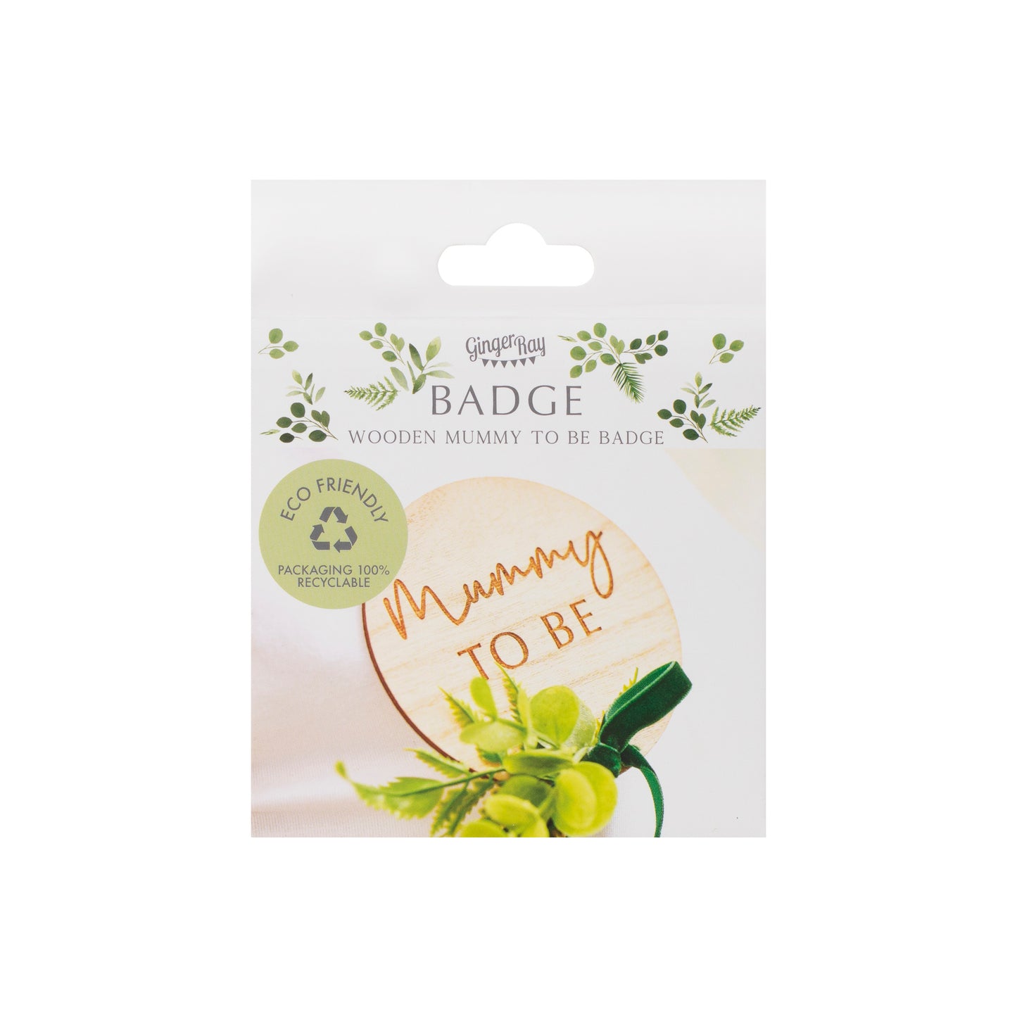 Wooden Mummy To Be Baby Shower Badge