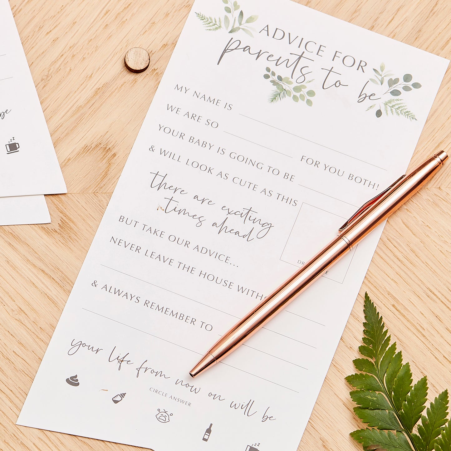 Botanical Baby Shower Advice Cards