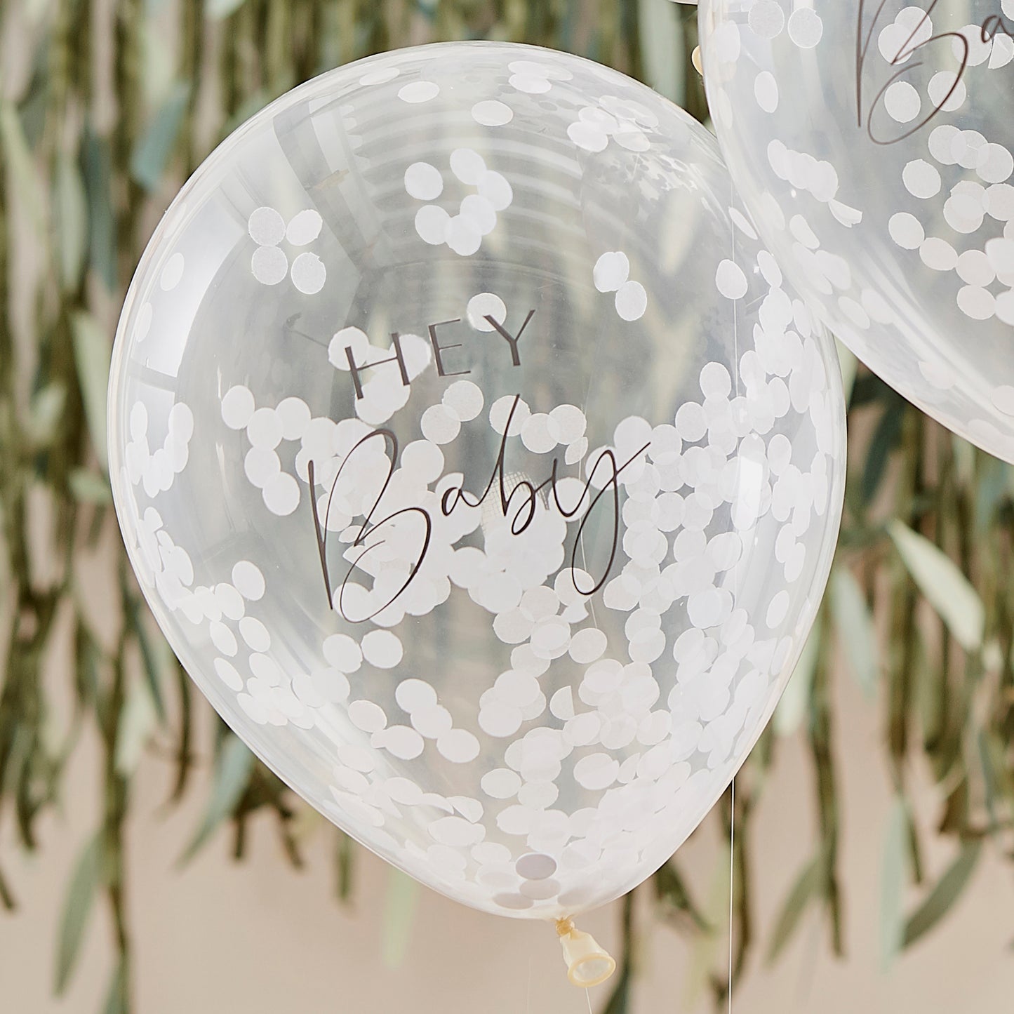 Hey Baby Shower Confetti Balloons