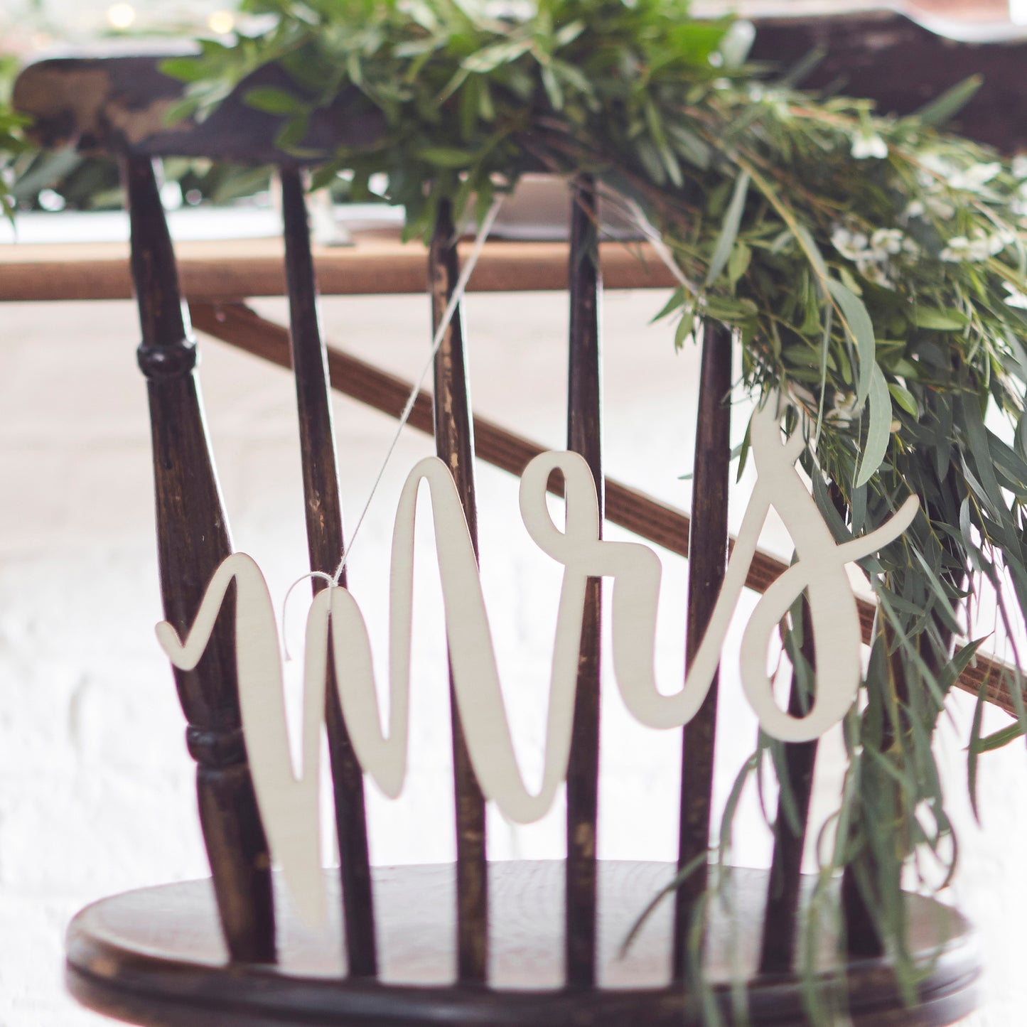 Wooden Mr and Mrs Wedding Chair Signs