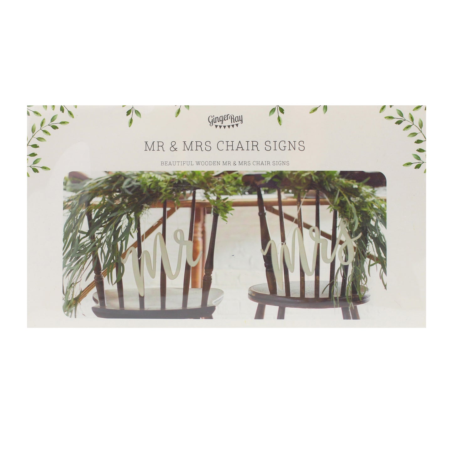 Wooden Mr and Mrs Wedding Chair Signs