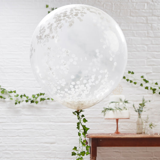 Giant White Confetti Balloons