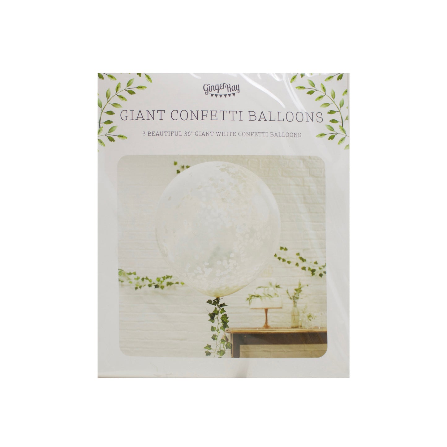 Giant White Confetti Balloons