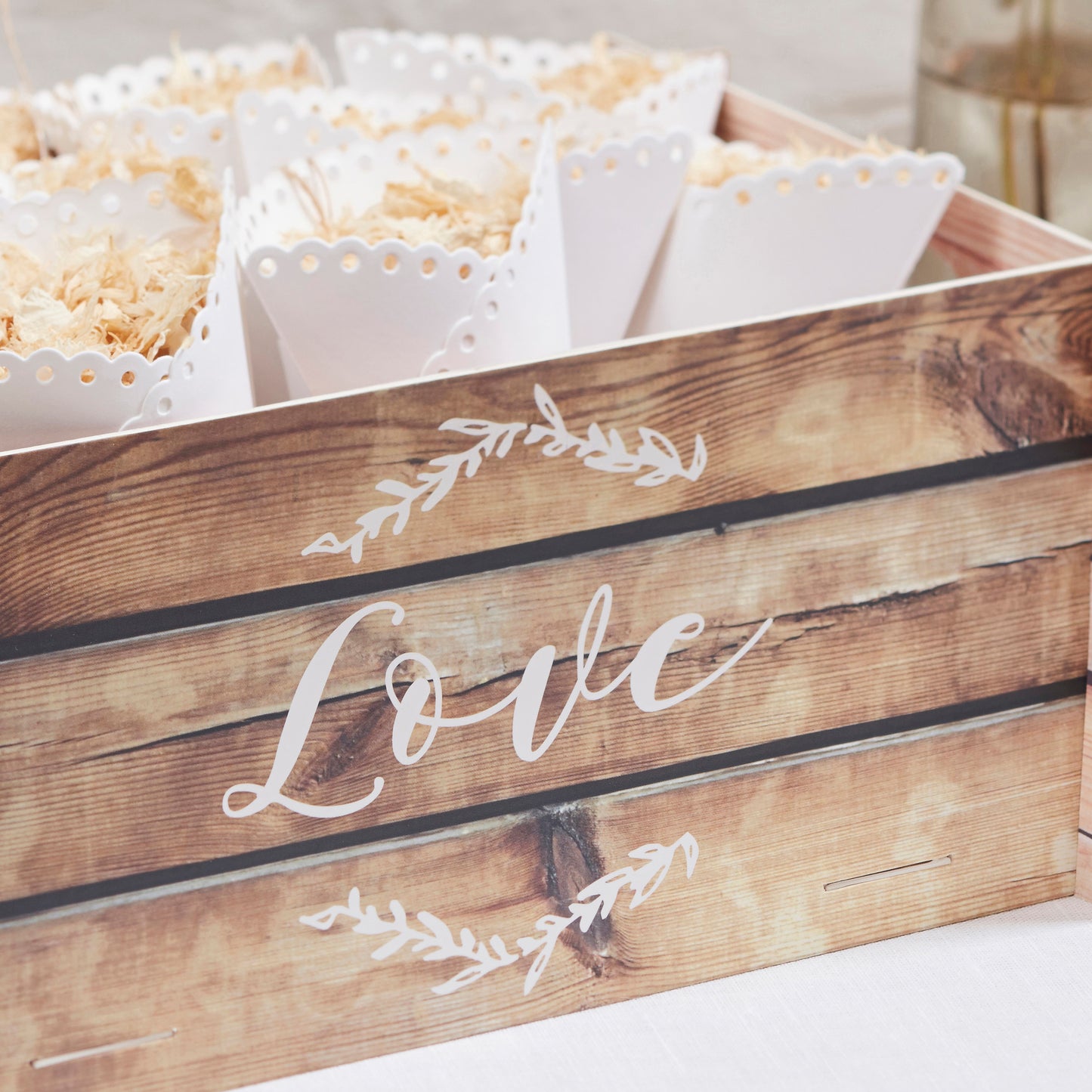 Wooden Effect Card Wedding Crate