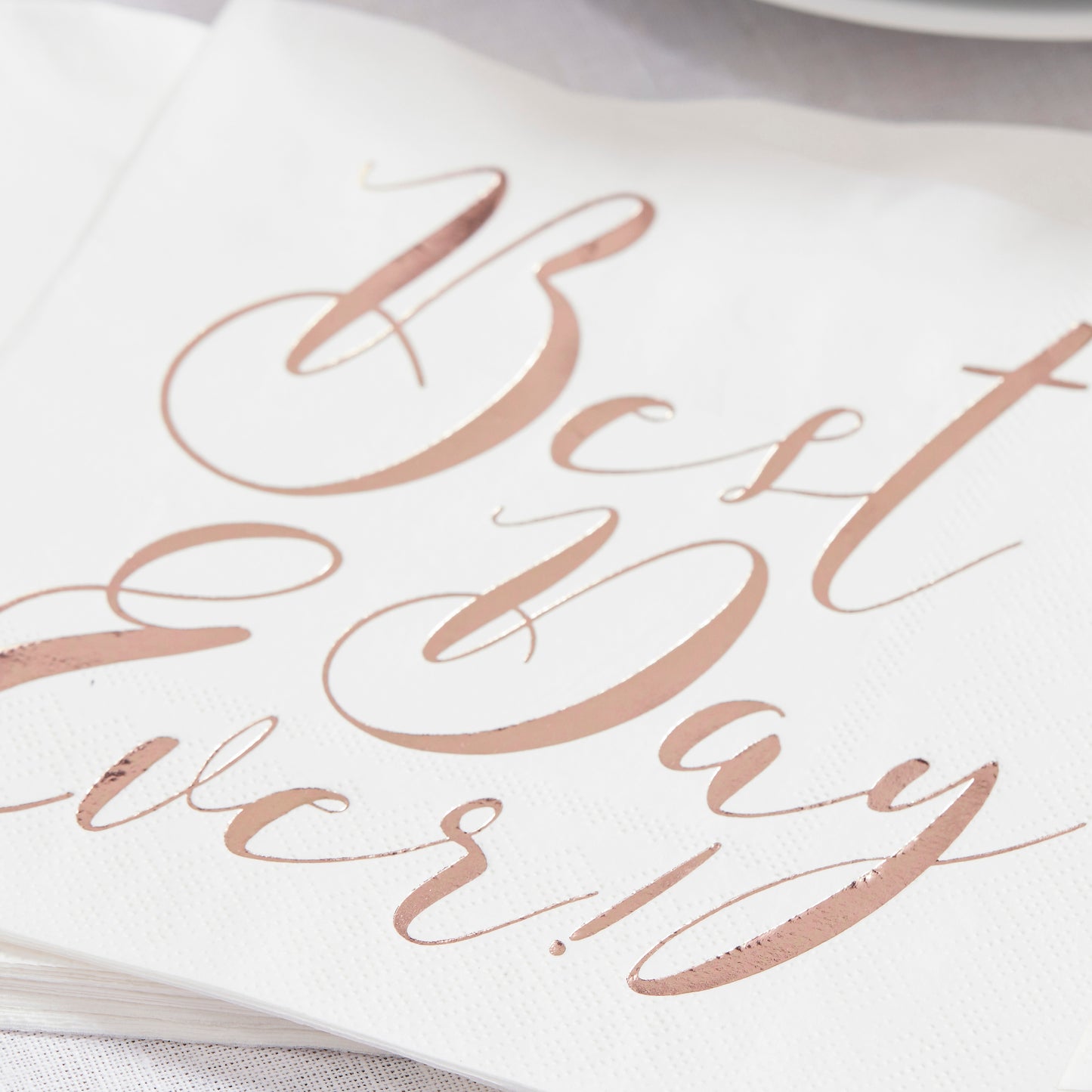Rose Gold Best Day Ever Napkins - Beautiful Botanics