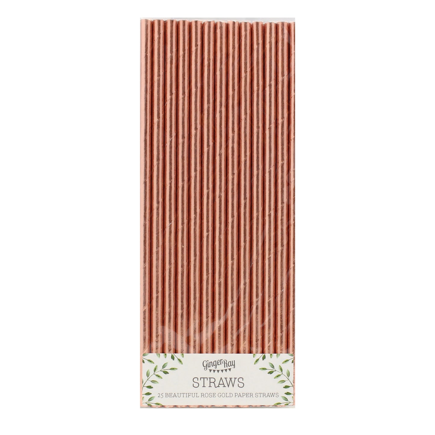 Rose Gold Paper Straws - Beautiful Botanics