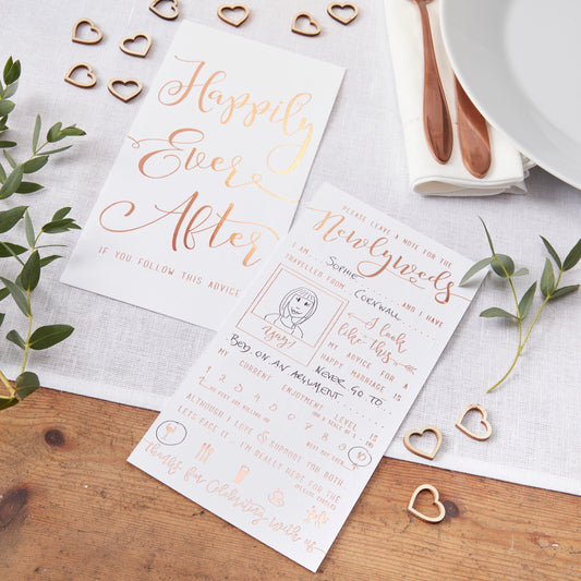 Rose Gold Foiled Advice For The Newlyweds Cards  - Beautiful Botanics