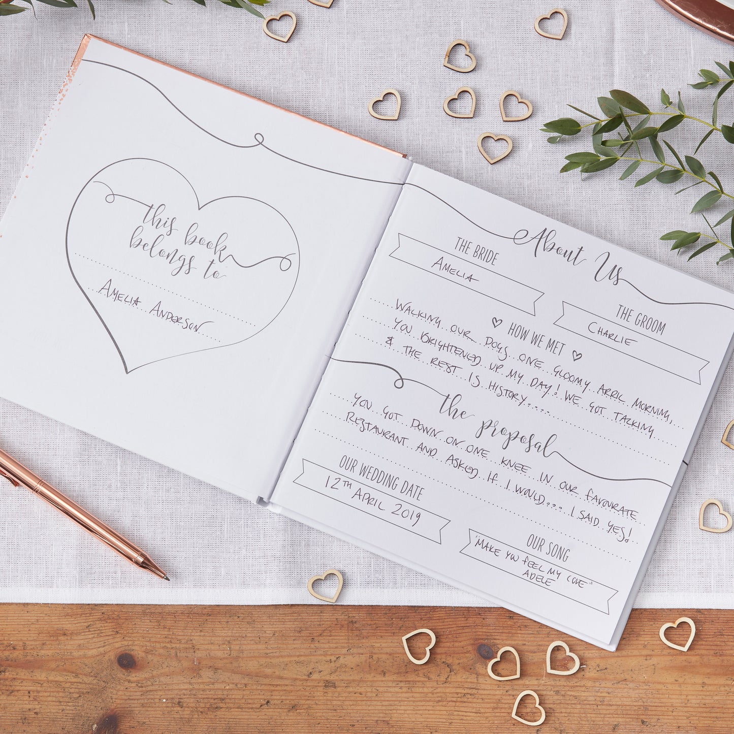 Rose Gold Wedding Planner Book