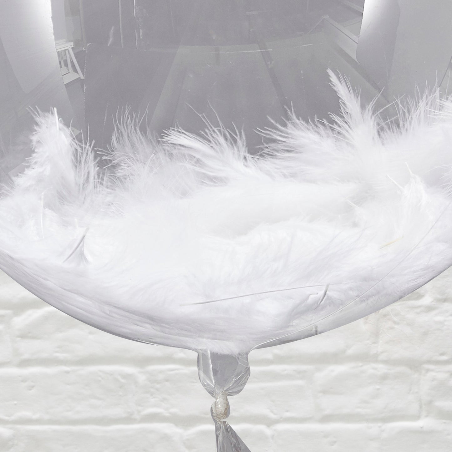 Giant Orb White Feather Balloons