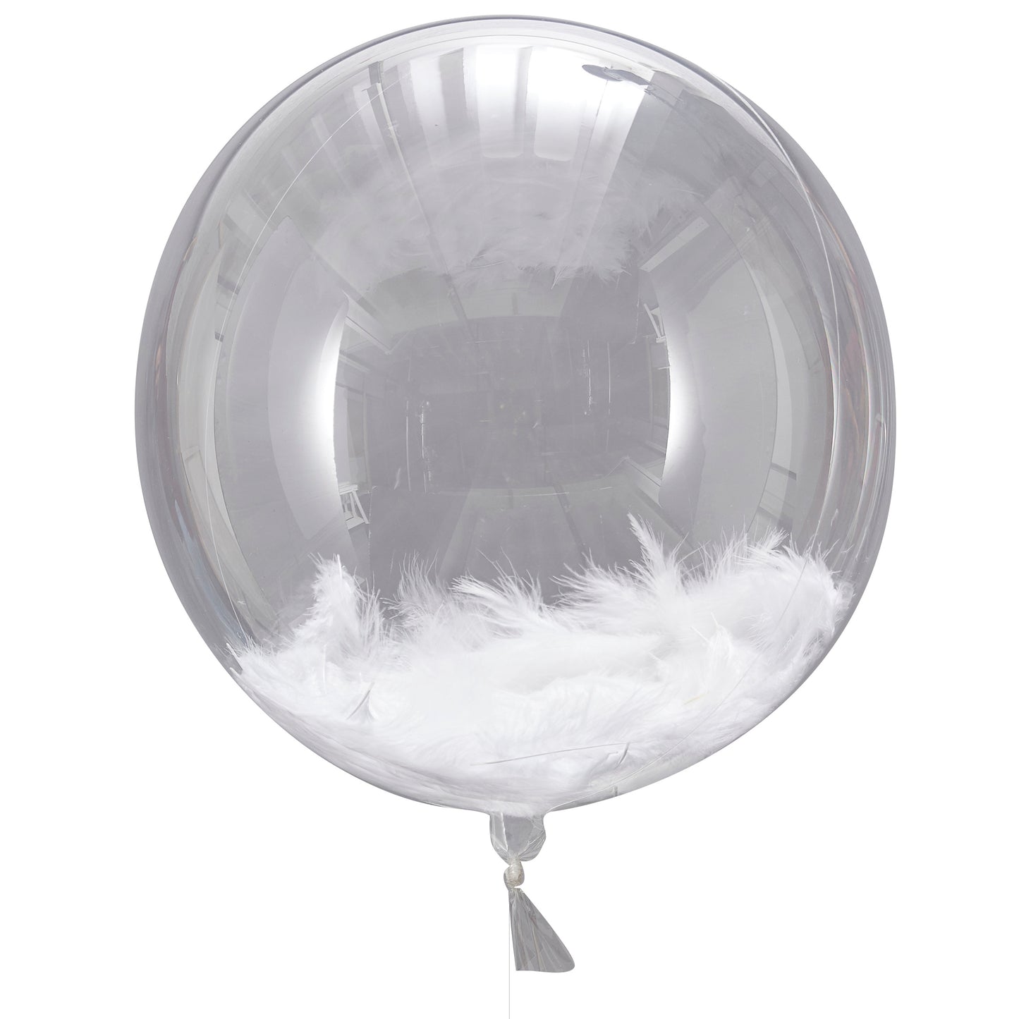 Giant Orb White Feather Balloons