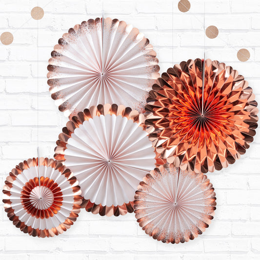 Rose Gold Fan Decorations