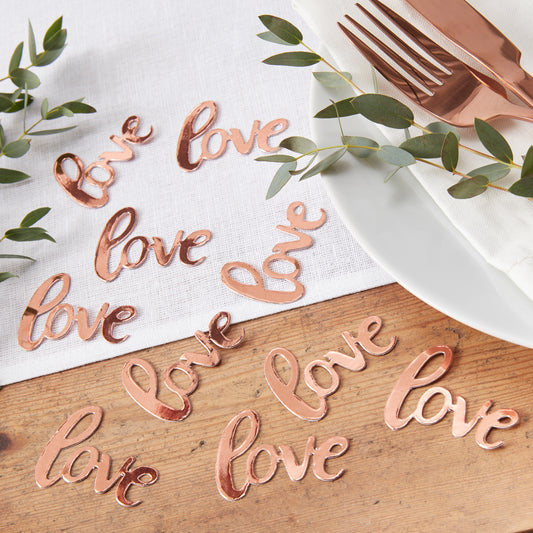 Rose Gold Love Wedding Confetti
