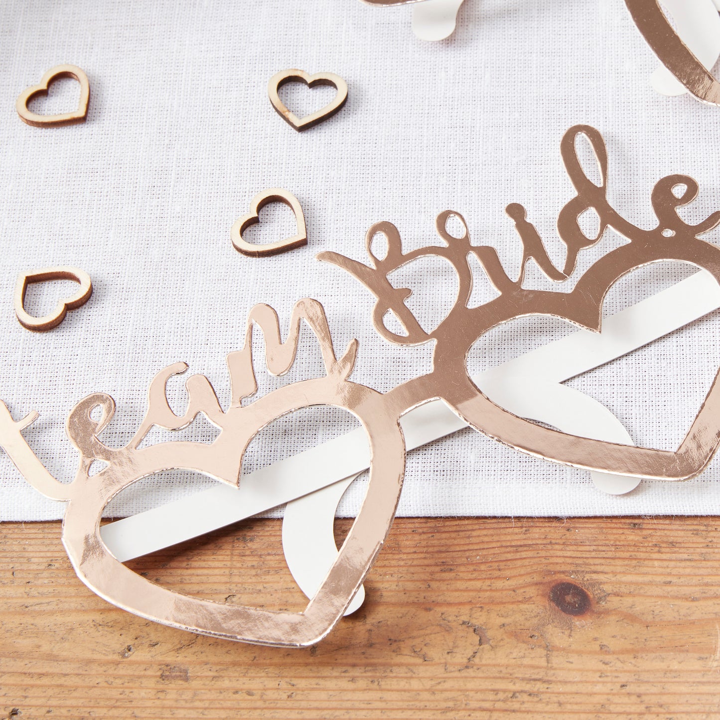 Rose Gold Foiled Team Bride Team Groom Fun glasses - Beautiful Botanics