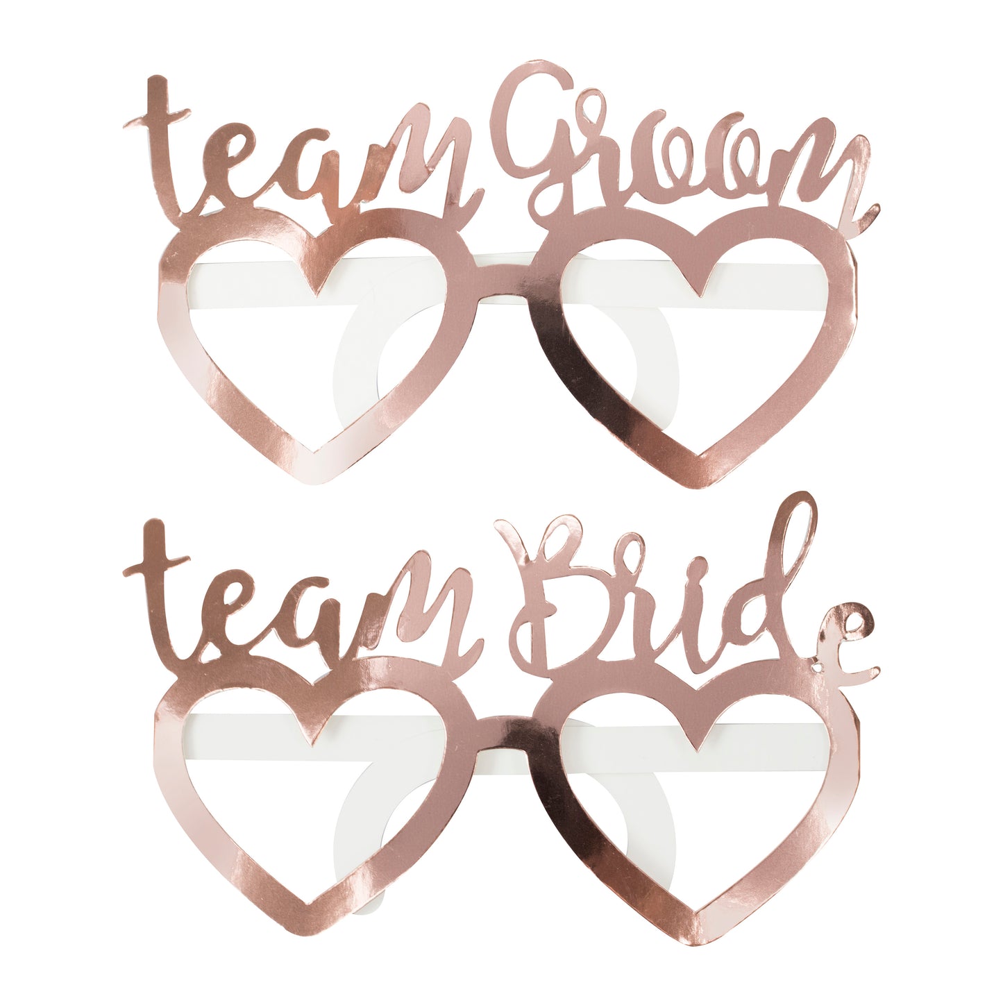 Rose Gold Foiled Team Bride Team Groom Fun glasses - Beautiful Botanics
