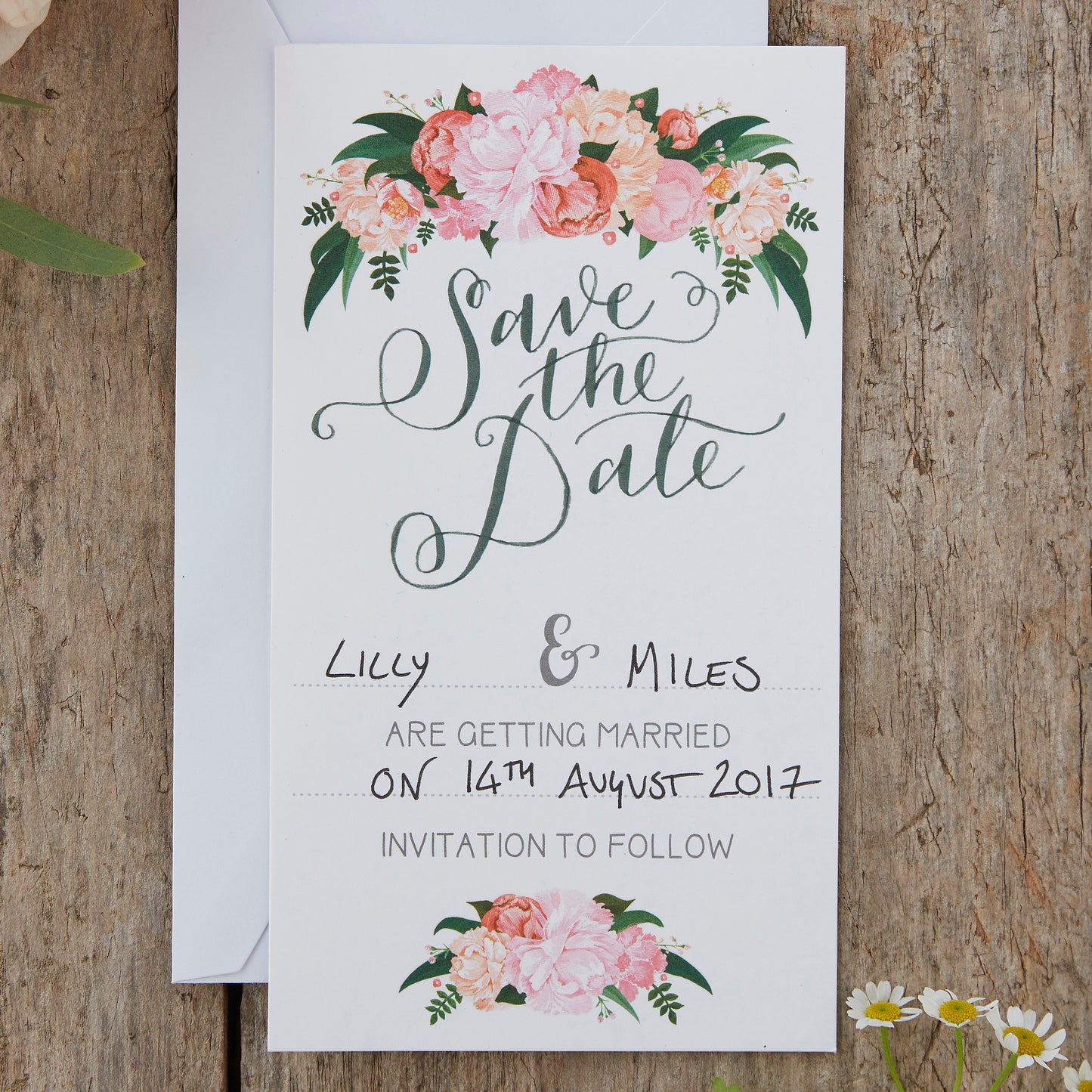 Hand Illustrated Floral Save The Date Cards - Boho