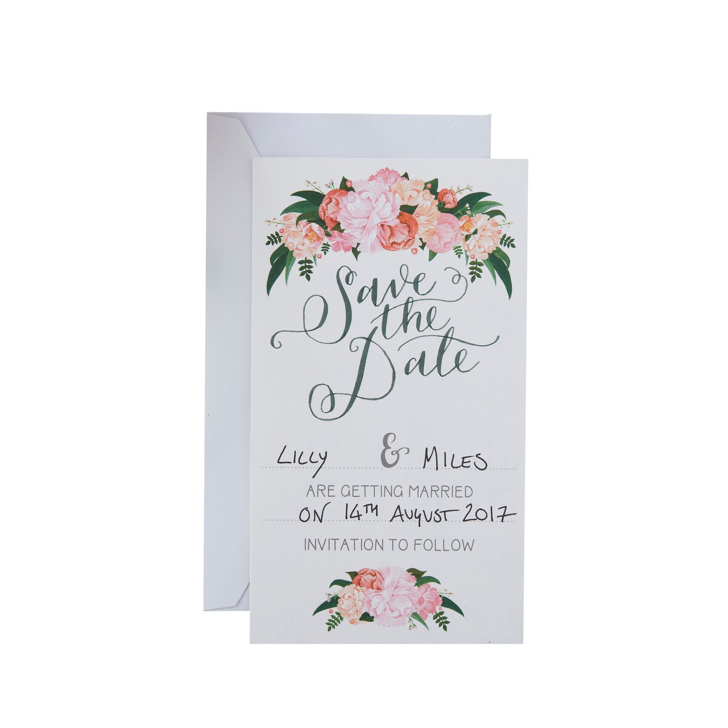 Hand Illustrated Floral Save The Date Cards - Boho