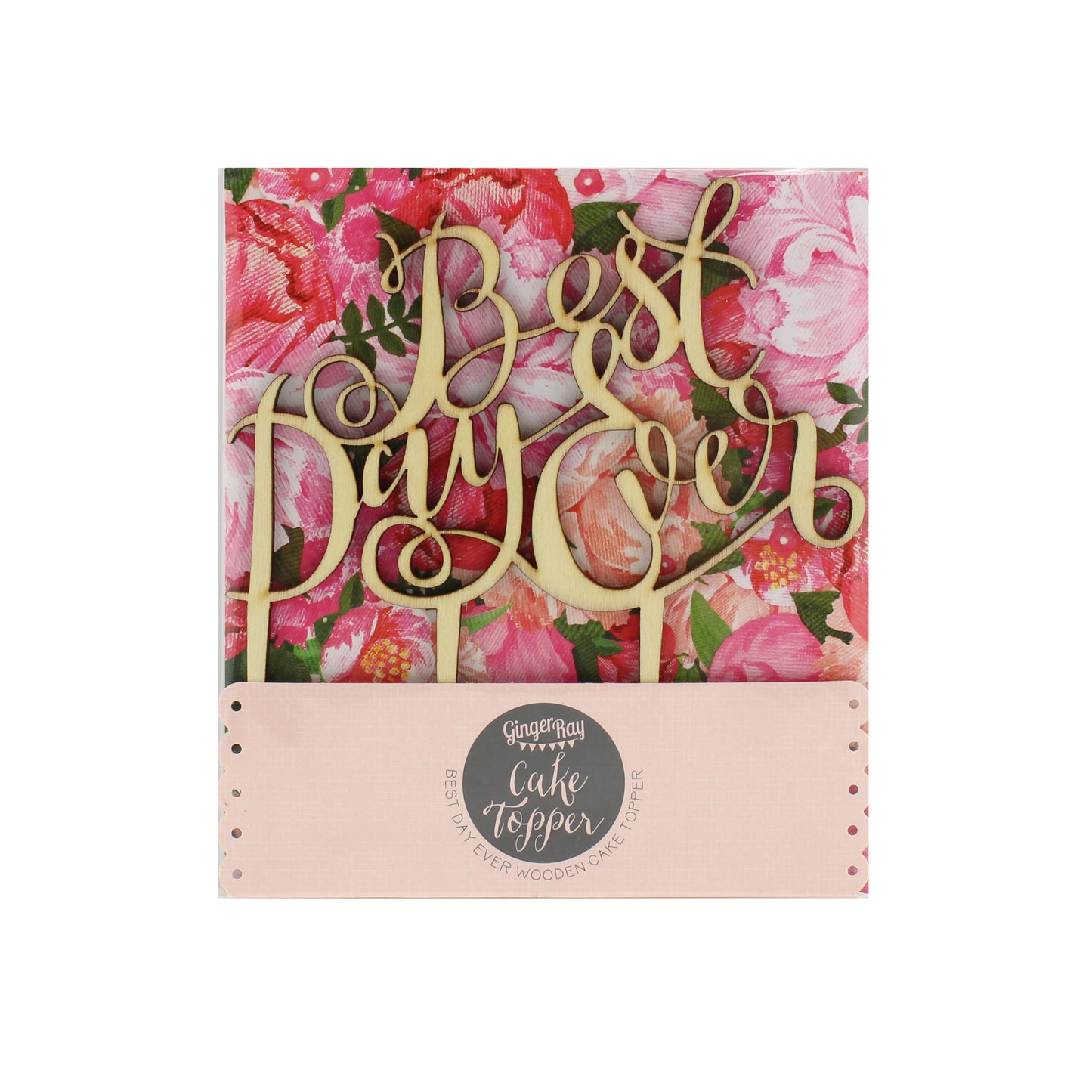 Best Day Ever Wooden Cake Topper - Boho