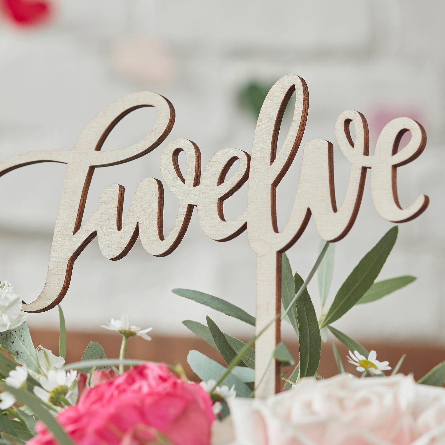 Wooden Table Numbers 1-12 - Boho