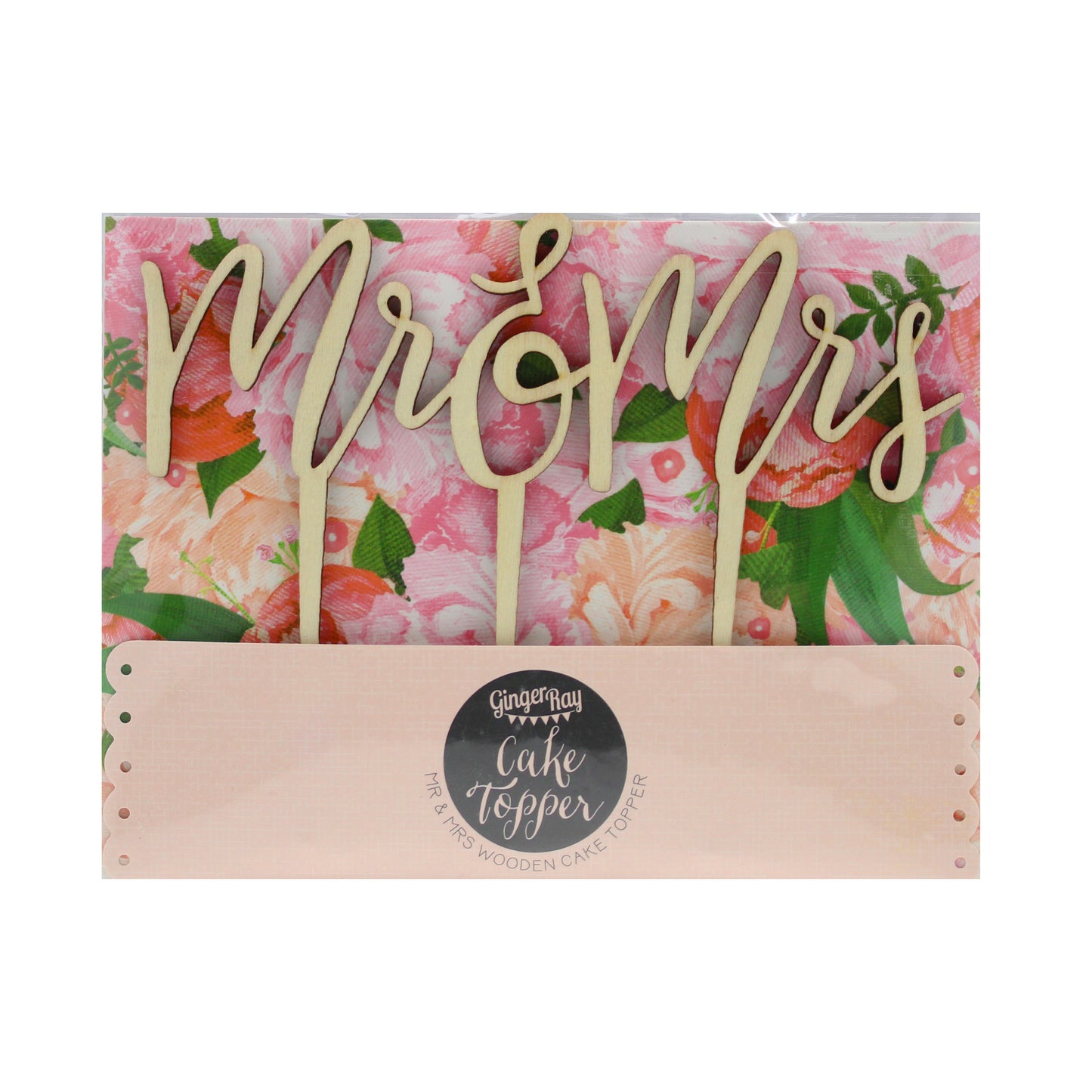 Wooden Mr and Mrs Wedding Cake Topper