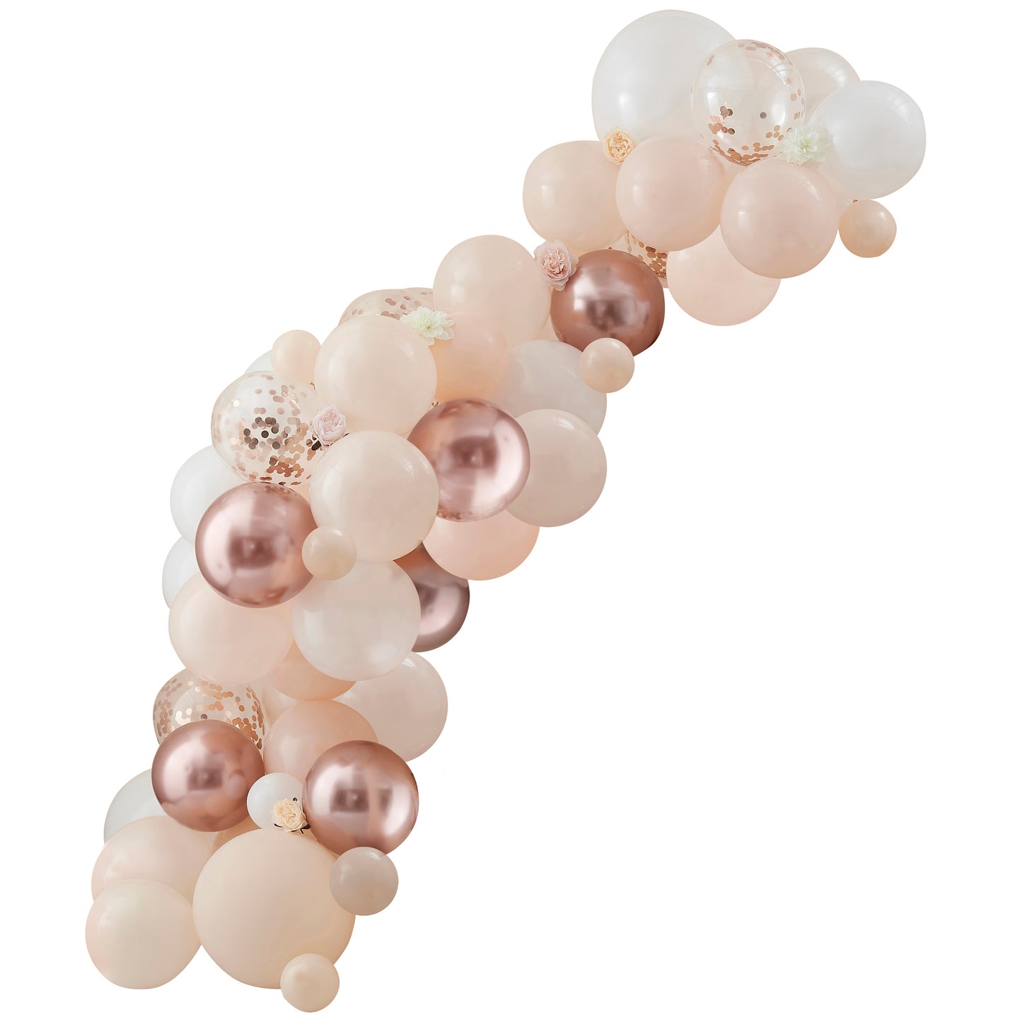 Peach, White & Rose Gold Balloon Arch