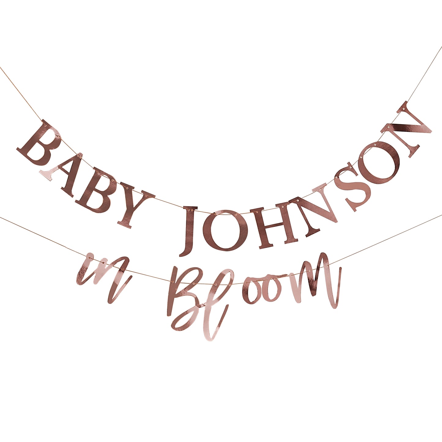 Rose Gold Customisable Baby Shower Bunting