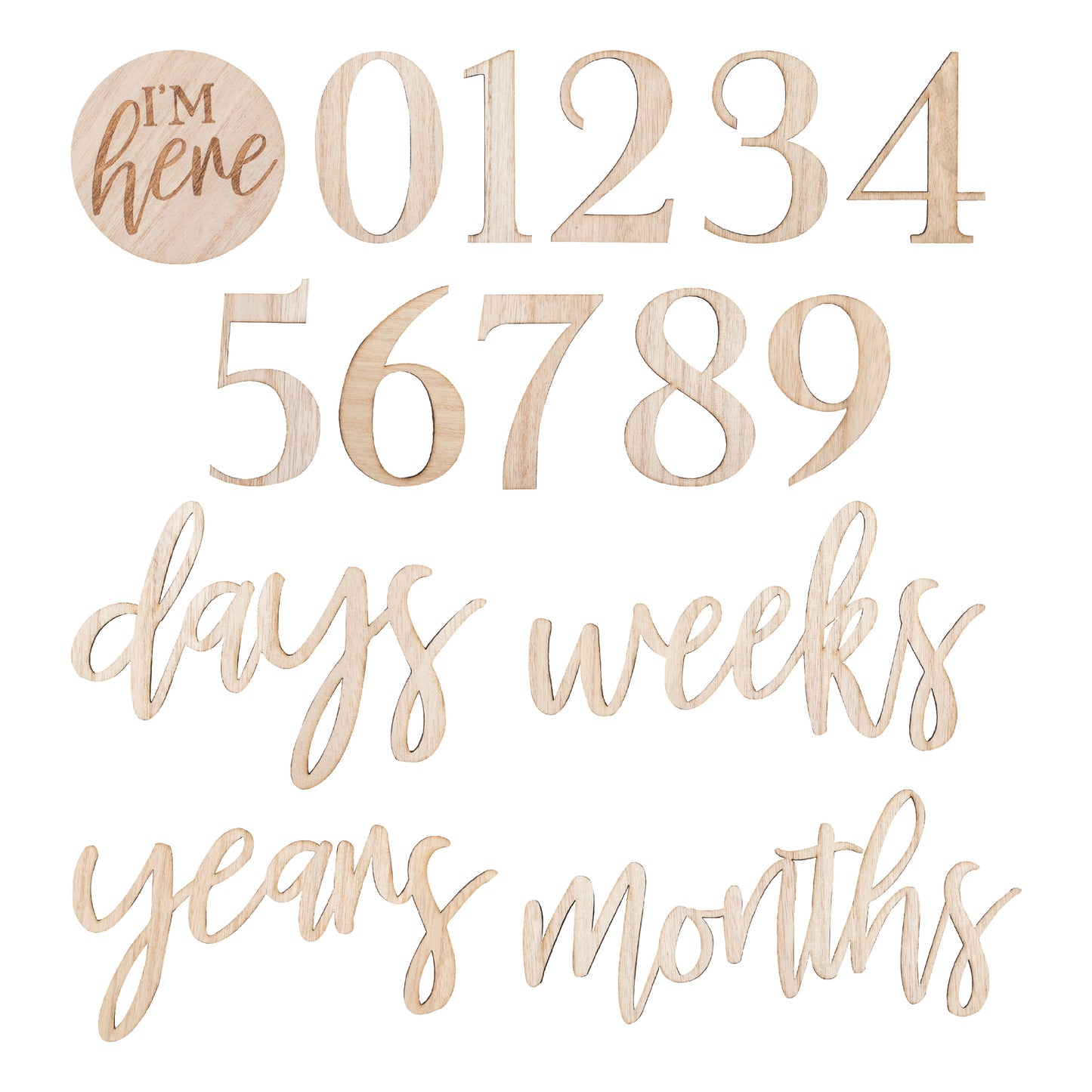 Wooden Pregnancy & Baby Milestone Signs
