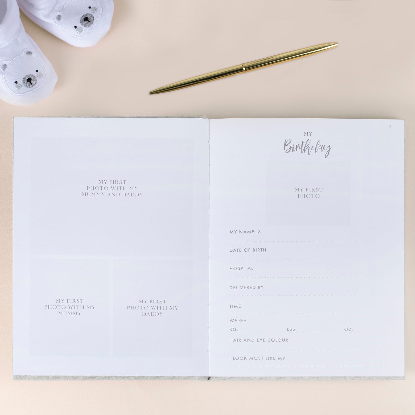 Grey Suede Baby Journal Book