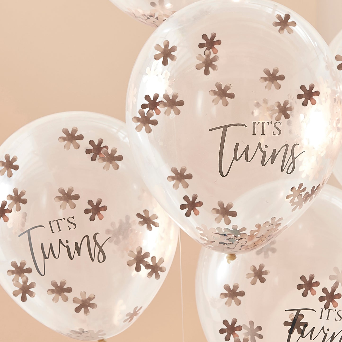 Rose Gold  It's Twins Confetti Balloons